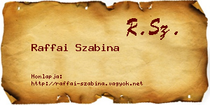 Raffai Szabina névjegykártya